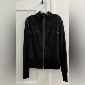 Marithé + François Girbaud black summer 2004 lightweight high collar jacket